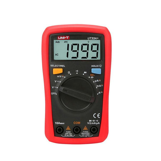 Palm Size Multimeter With Backlit LCD Display, 600V 10A AC/DC Voltage Tester