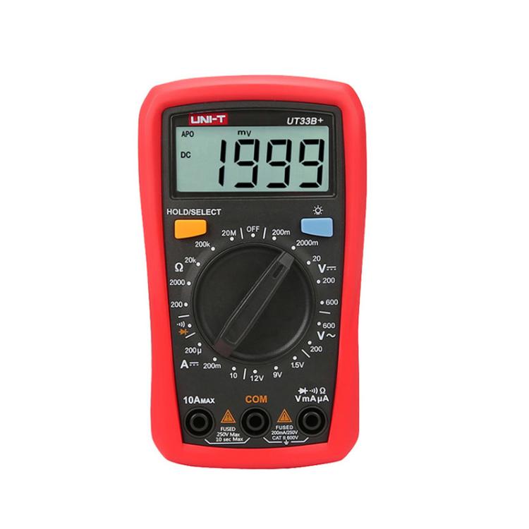 Palm Size Multimeter With Backlit LCD Display, 600V 10A AC/DC Voltage Tester