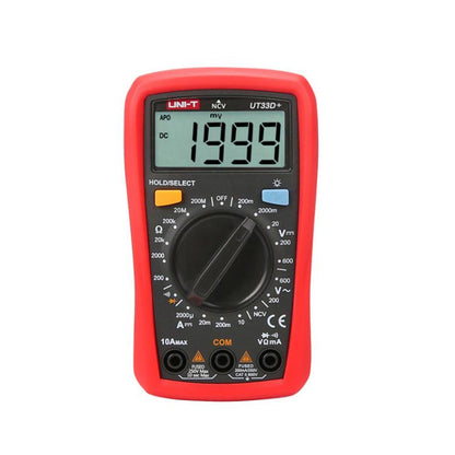 Palm Size Multimeter With Backlit LCD Display, 600V 10A AC/DC Voltage Tester