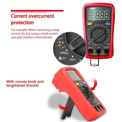Palm Size Multimeter With Backlit LCD Display, 600V 10A AC/DC Voltage Tester