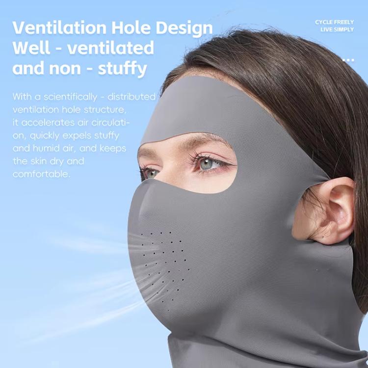 WEST BIKING Breathable Moisture-Wicking Quick-Dry Full-Face Sun Protection Mask Outdoor Cycling Sports Ice-Silk Neck Bib, One Size