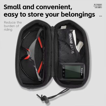 WEST BIKING Bicycle Glasses Hard Case Storage Bag Top Tube Bag Portable Crossbar Bag, YP0719454