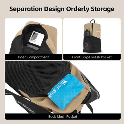 WEST BIKING Bicycle Riding Backpack Reflective Warning Outdoor Lightweight Portable Shoulder Bag