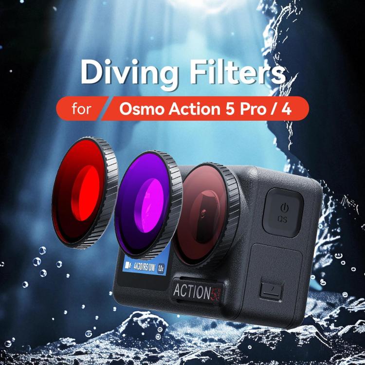 For DJI Osmo Action 5 Pro / Action 4 aMagisn Anti-Fog Dive Filter Lens Seamlessly Adapted To Waterproof Cases