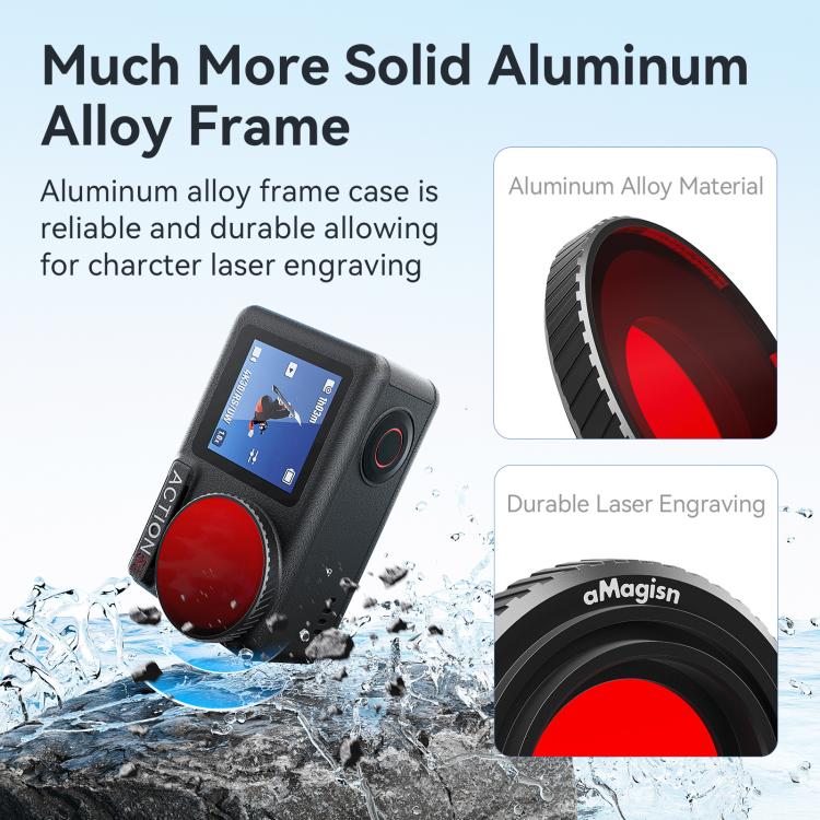 For DJI Osmo Action 5 Pro / Action 4 aMagisn Anti-Fog Dive Filter Lens Seamlessly Adapted To Waterproof Cases