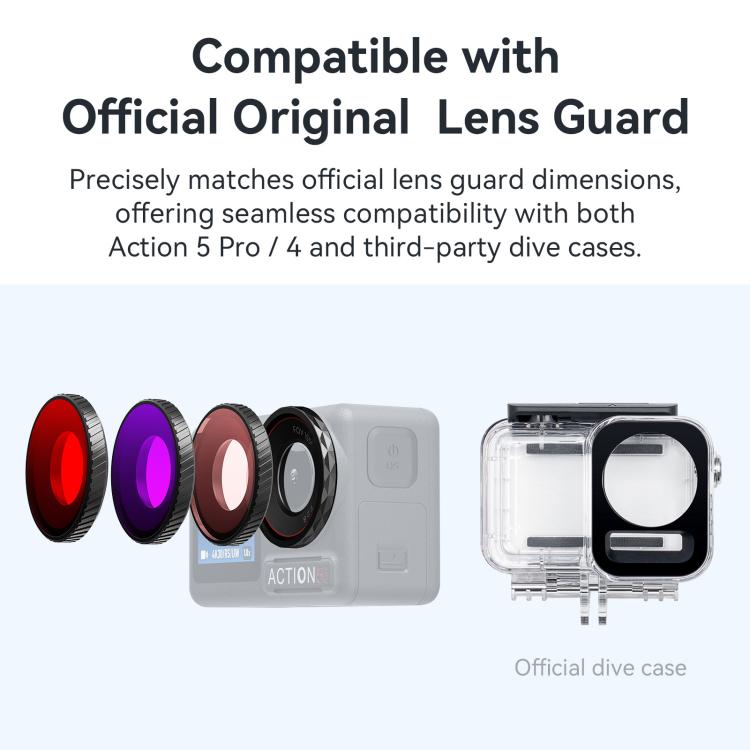 For DJI Osmo Action 5 Pro / Action 4 aMagisn Anti-Fog Dive Filter Lens Seamlessly Adapted To Waterproof Cases