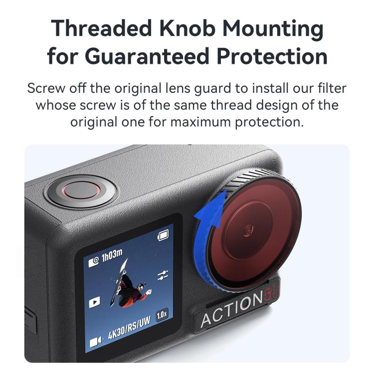 For DJI Osmo Action 5 Pro / Action 4 aMagisn Anti-Fog Dive Filter Lens Seamlessly Adapted To Waterproof Cases