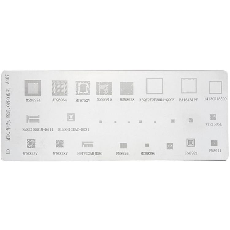 Kaisi 4pcs Solder Paste Stencil Universal Mobile Phone BGA Reballing Stencils 55 Multi-Purpose Steel Mesh, A482+A467+A508