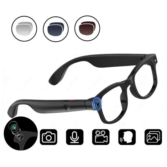Lunettes intelligentes AIMB-G1 avec caméra 5MP et traduction IA en temps réel, vidéo stabilisée 1080P, kit de 3 objectifs, AIMB-G1