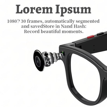 AIMB-G1 Smart Glasses with 5MP Camera & Real-Time AI Translation 1080P Stabilized Video, 3 Lens Kit, AIMB-G1