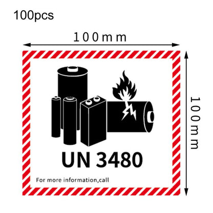 100pcs Logistics Air Freight Carton Sealing Sticker Lithium Battery Label Fragile Label, UN3481: 11x12cm, UN3480: 11x12cm, UN3091: 11x12cm, UN3090: 11x12cm, UN3481: 10x10cm, UN3480: 10x10cm, CAO Air Transport Warning: 11x12cm                           ...
