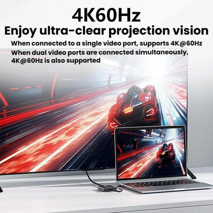 7 In 1 Docking Station Gigabit Ethernet Port High-Speed Transfer HUB