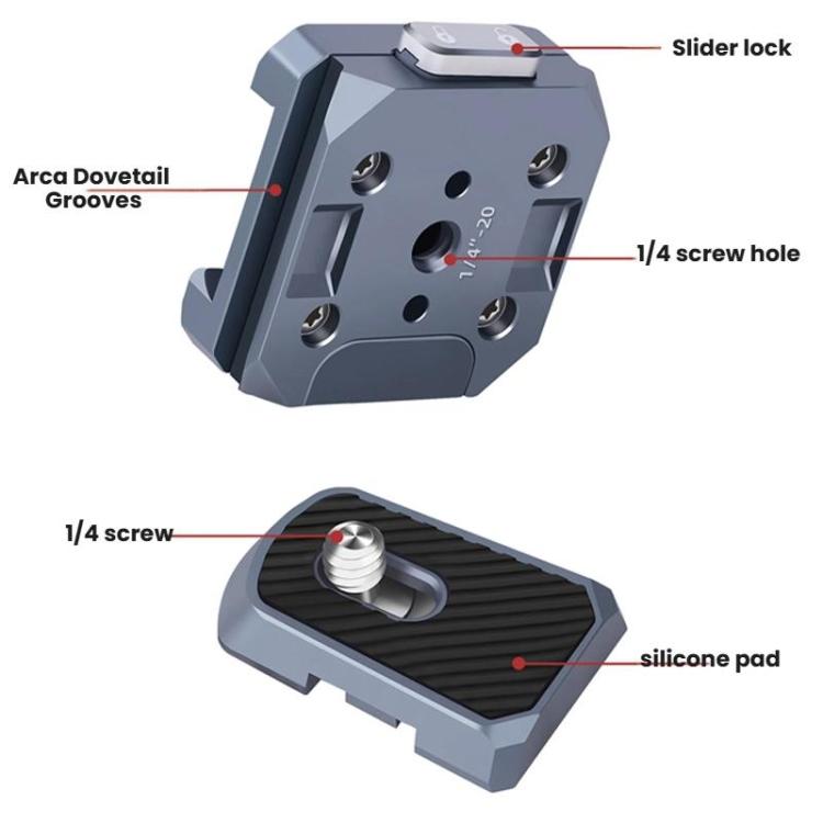 Aluminum Alloy Quick Release Adapter Universal Gimbal Clamp Accessories For Phones DSLRs