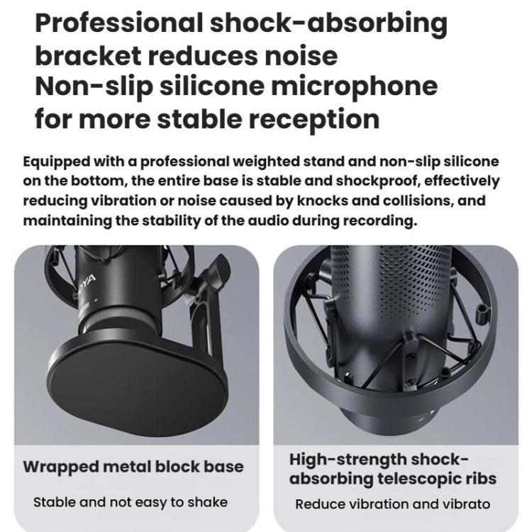 BOYA K9 Built-In Sound Card Quadruple Noise Reduction Desktop Microphone PC Recording Game Live Noise Reduction Microphone