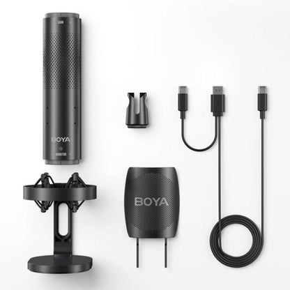 BOYA K9 Built-In Sound Card Quadruple Noise Reduction Desktop Microphone PC Recording Game Live Noise Reduction Microphone