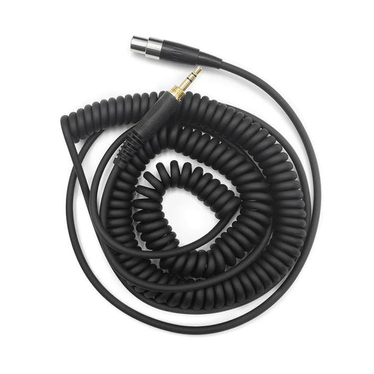 Câble pour casque audio avec prise jack 6.35 mm compatible avec AKG Q701, Q702, K712 et K240&nbsp;; câble spiralé de 1.5 à 4.5 m et câble droit de 3 m.