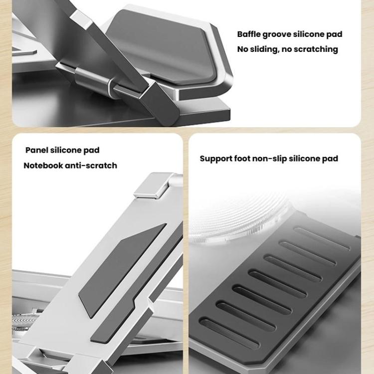 Carbon Steel Laptop Tablet Stand Holder Foldable Desktop Riser With 360-Degree Rotation