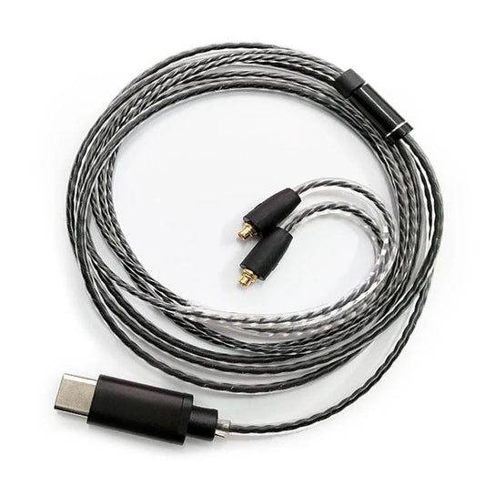 Câble casque USB-C vers MMCX de 1.2 m pour Shure SE215 / SE315 / SE425 / SE535 / SE846, avec télécommande intégrée, standard