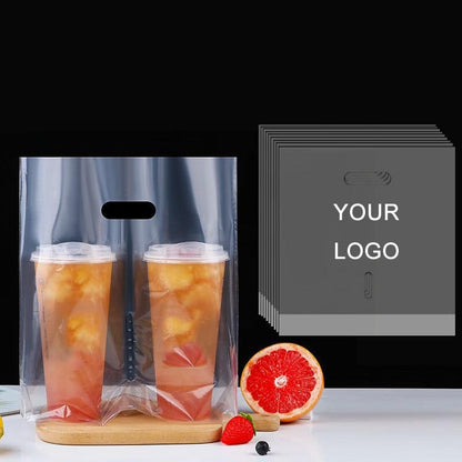 Milk Tea Coffee Disposable Takeout Bags, 100 bags in one package