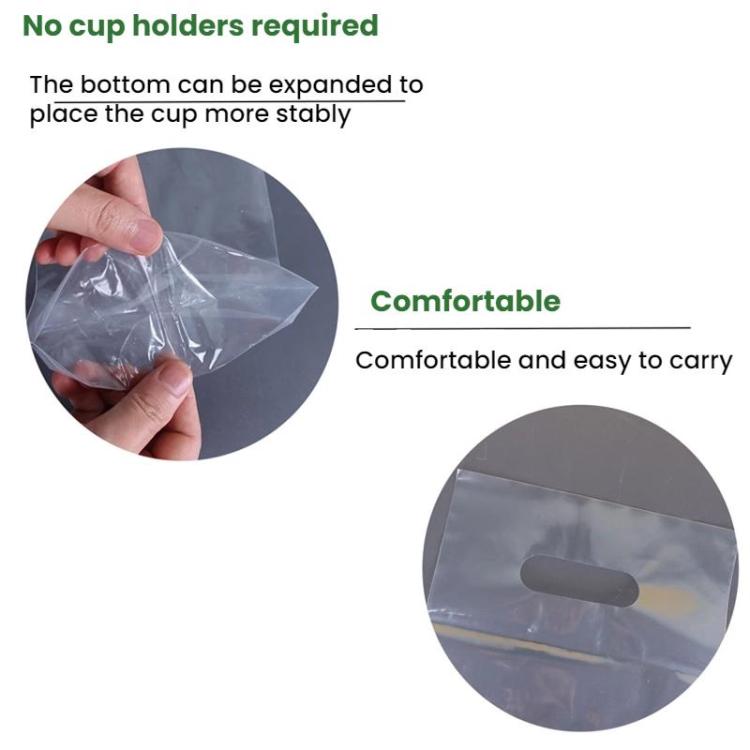 Milk Tea Coffee Disposable Takeout Bags, 100 bags in one package