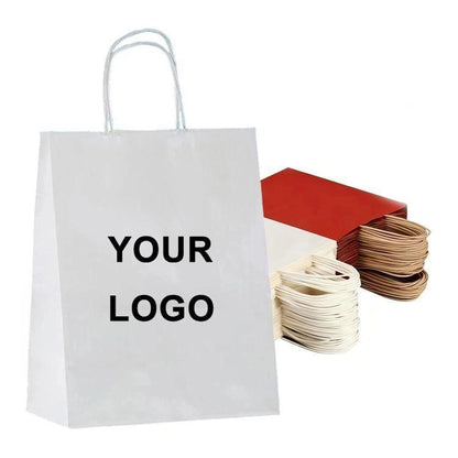Kraft Paper Takeout Bags With Handles, Size: