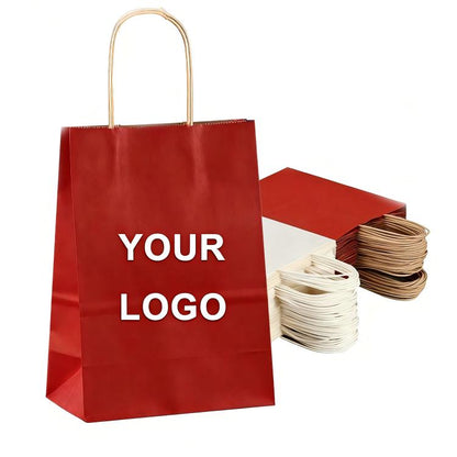 Kraft Paper Takeout Bags With Handles, Size: