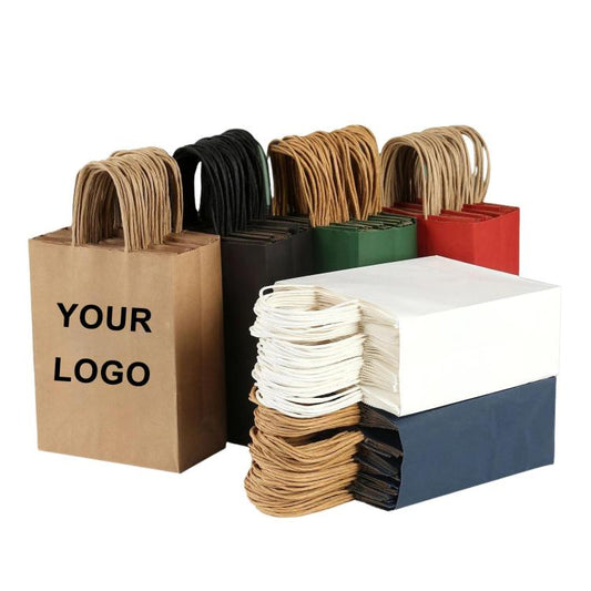 Kraft Paper Takeout Bags With Handles, Size: