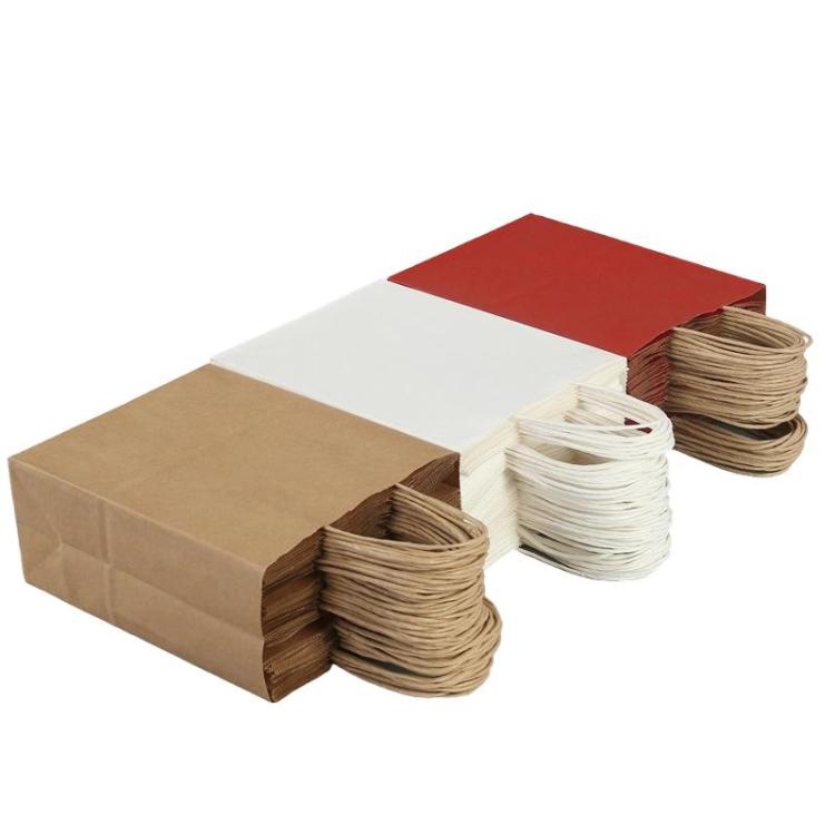 Kraft Paper Takeout Bags With Handles, Size:
