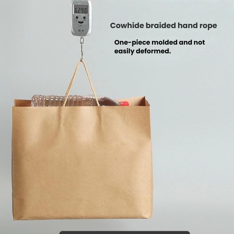 Kraft Paper Takeout Bags With Handles, Size: