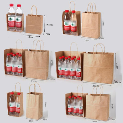 Kraft Paper Takeout Bags, Size: 13x7x14.5cm, 50bags In One Package