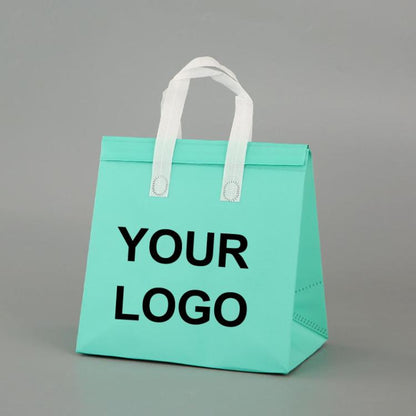 Takeaway Thermal Bag Non-Woven Handheld Aluminum Foil Bag Disposable Catering Packing Bag, 50 Bags In One Package