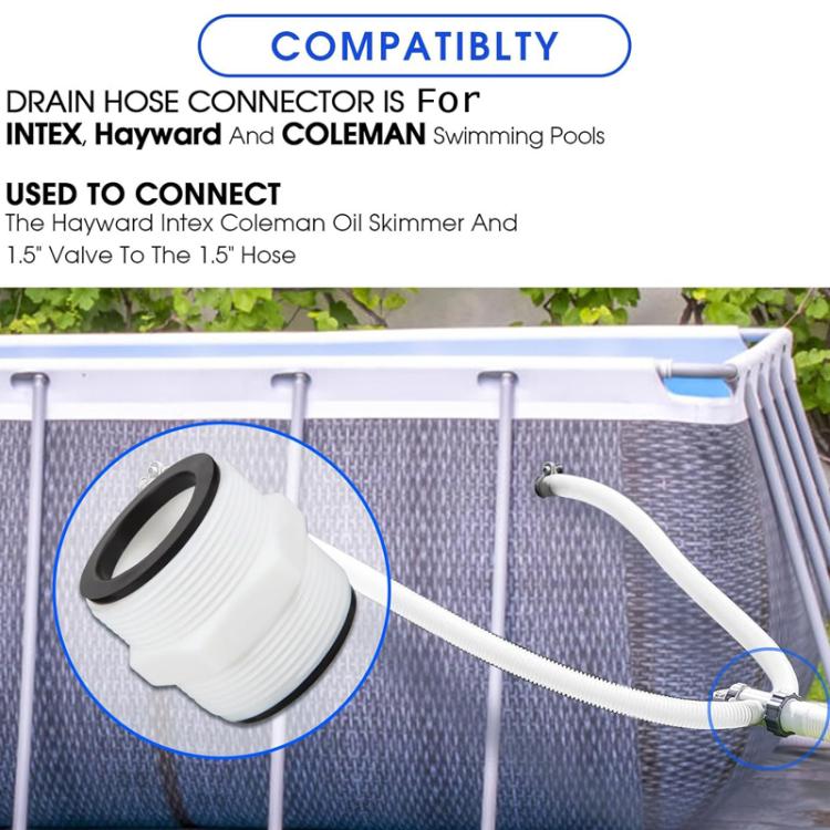 Connecteur bidirectionnel pour tuyau de piscine 1,5 pouce pour Intex, Coleman, Hayward