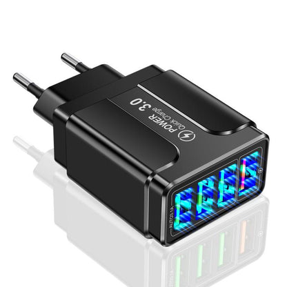 5.1A QC3.0 Fast Charging 4USB Port Cell Phone Charger, EU Plug, US Plug, UK Plug