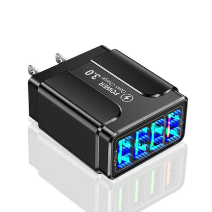 5.1A QC3.0 Fast Charging 4USB Port Cell Phone Charger, EU Plug, US Plug, UK Plug