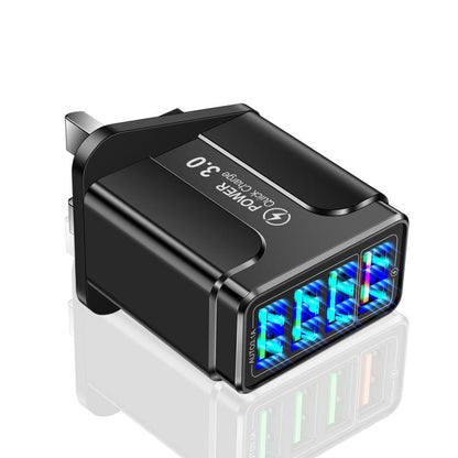 5.1A QC3.0 Fast Charging 4USB Port Cell Phone Charger, EU Plug, US Plug, UK Plug