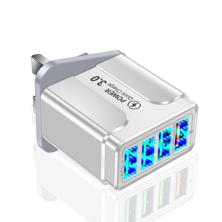 5.1A QC3.0 Fast Charging 4USB Port Cell Phone Charger, EU Plug, US Plug, UK Plug