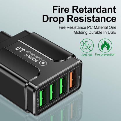 5.1A QC3.0 Fast Charging 4USB Port Cell Phone Charger, EU Plug, US Plug, UK Plug