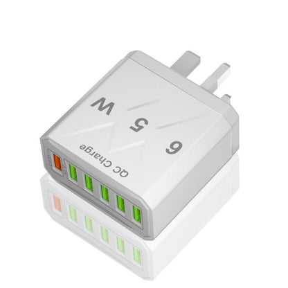 65W 6USB Ports QC3.0 Fast Charging Cell Phone Charger, EU Plug (Black), EU Plug (White), US Plug (Black), US Plug (White), UK Plug (Black), UK Plug (White)
