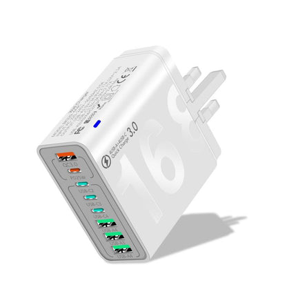 150W 4USB+4Type-C 8 Interface QC3.0 Fast Charging Cell Phone Charger, EU Plug (Black), EU Plug (White), EU Plug (Yellow), US Plug (Black), US Plug (White), US Plug (Yellow), UK Plug (Black), UK Plug (White), UK Plug (Yellow)