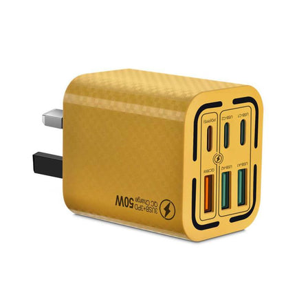 50W 3USB+3Type-C 6 Ports Fast Charging Cell Phone Charger