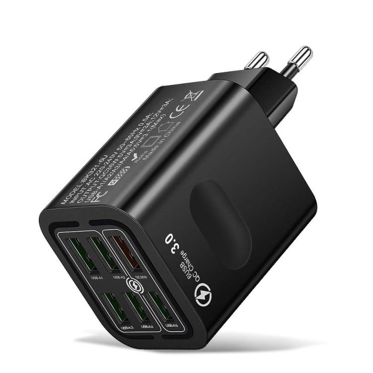 BK321 6USB Multi-port Fast Charging Phone Charger, EU Plug (Black), EU Plug (White), EU Plug (Yellow), US Plug (Black), US Plug (White), US Plug (Yellow), UK Plug (Black), UK Plug (White), UK Plug (Yellow)