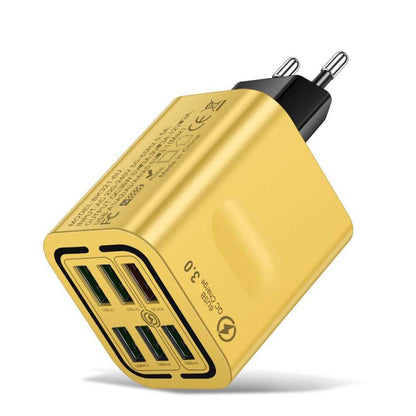 BK321 6USB Multi-port Fast Charging Phone Charger, EU Plug (Black), EU Plug (White), EU Plug (Yellow), US Plug (Black), US Plug (White), US Plug (Yellow), UK Plug (Black), UK Plug (White), UK Plug (Yellow)