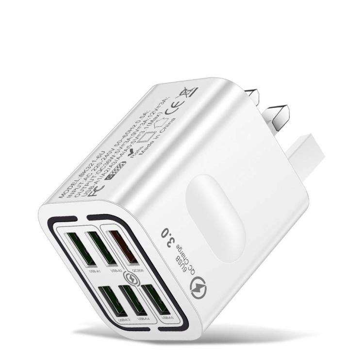BK321 6USB Multi-port Fast Charging Phone Charger, EU Plug (Black), EU Plug (White), EU Plug (Yellow), US Plug (Black), US Plug (White), US Plug (Yellow), UK Plug (Black), UK Plug (White), UK Plug (Yellow)
