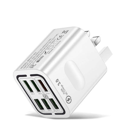 BK321 6USB Multi-port Fast Charging Phone Charger, EU Plug (Black), EU Plug (White), EU Plug (Yellow), US Plug (Black), US Plug (White), US Plug (Yellow), UK Plug (Black), UK Plug (White), UK Plug (Yellow)
