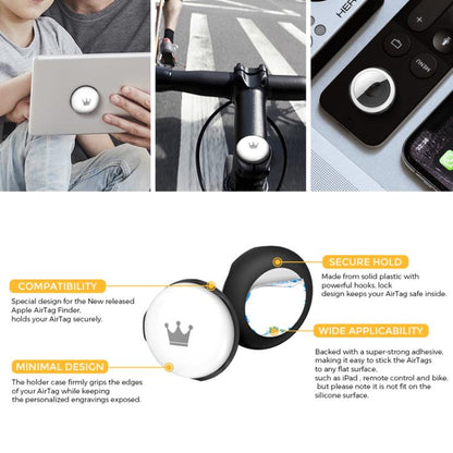 For AirTag AhaStyle PT159 ABS Hard Shell Snap-on Fixed Loss Prevention Tracker Protective Case