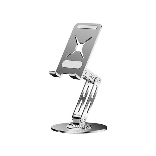 Dual-Fold Phone Tablet Stand Full Metal 360-degree Rotation Desktop Holder with 3-Axis Adjustable Arm