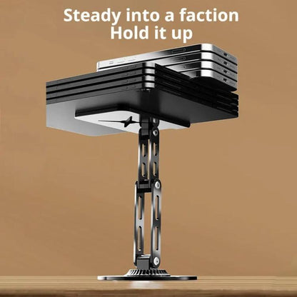 Dual-Fold Phone Tablet Stand Full Metal 360-degree Rotation Desktop Holder with 3-Axis Adjustable Arm