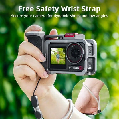 Flymile Street Shooting Handle Kit for DJI Osmo Action 5 Pro/4/3 Action Camera Aluminum Expansion Cage, AC5015 Cage