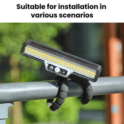 Solar-Powered Outdoor Motion-Sensor Lighting Lamp, Warm Light, White Light, Highlight