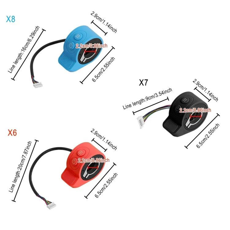 Scooter Finger Picks Speed Controller Throttle Knob Assembly Accessories, For HX X6 20cm, For HX X7 9cm, For HX X8 16cm